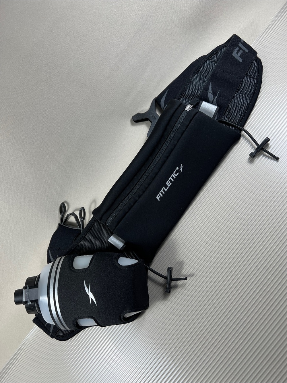 Fitletic Black Hydration Running Belt with Bottle